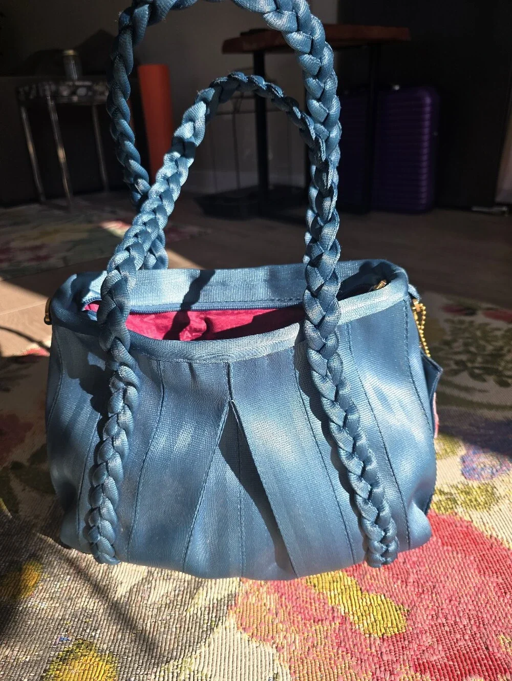 Harvey's Bags Sophia Satchel In Teal With Matching Classic Wallet